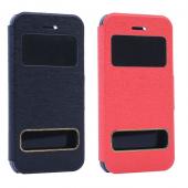 Delicate High Quality PC+PU Leather Case With Window For Iphone 5C
