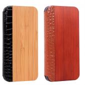 for iphone5 hard wooden case with leather